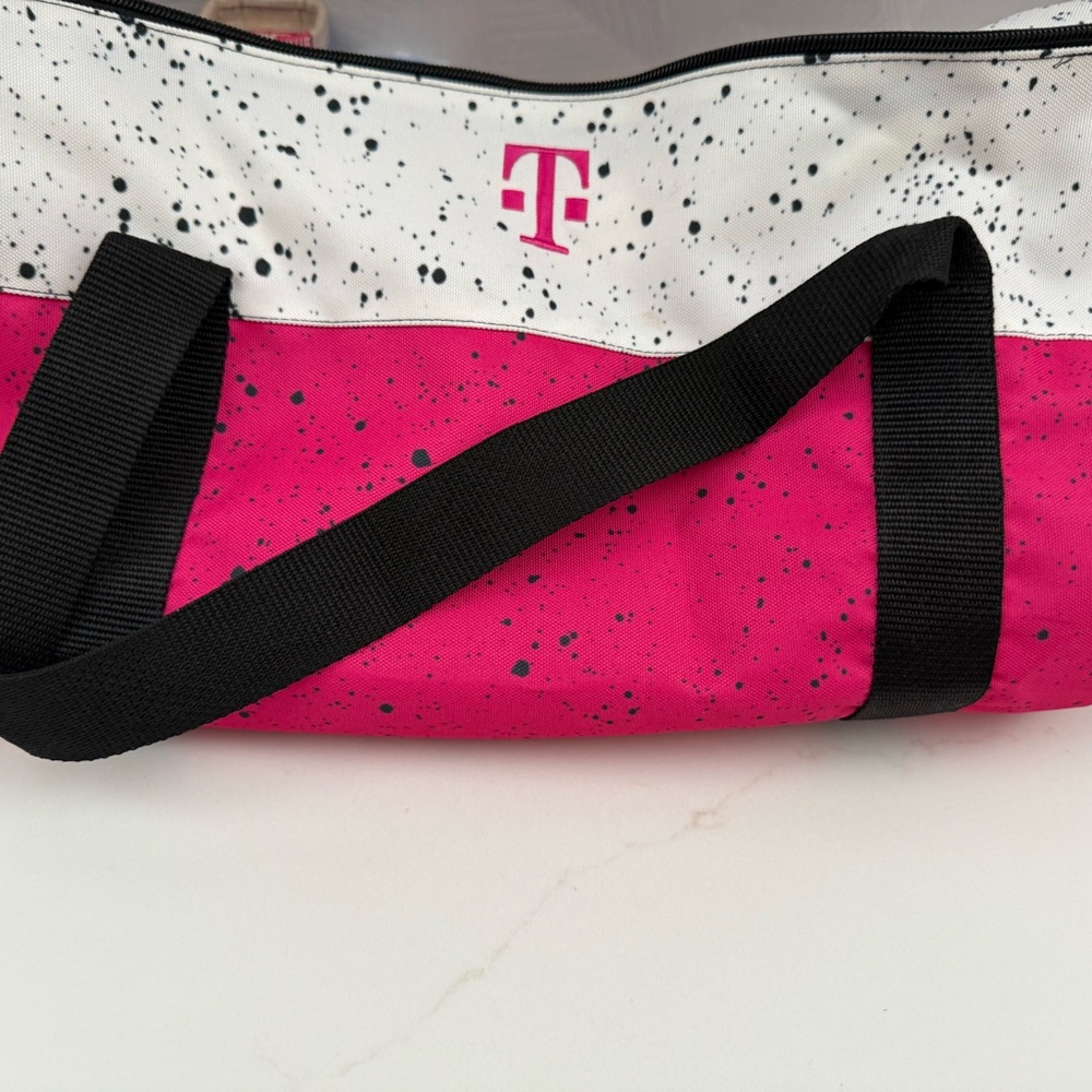 Pink and White Speckled T-Mobile Duffle Bag